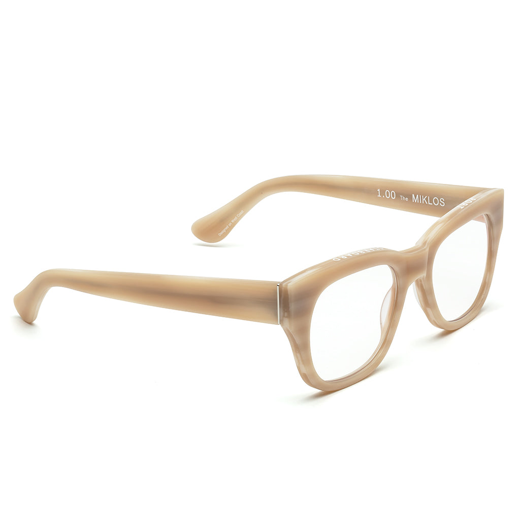 Caddis MIKLOS Matte Bone Blue Light Blocking Reading Glasses