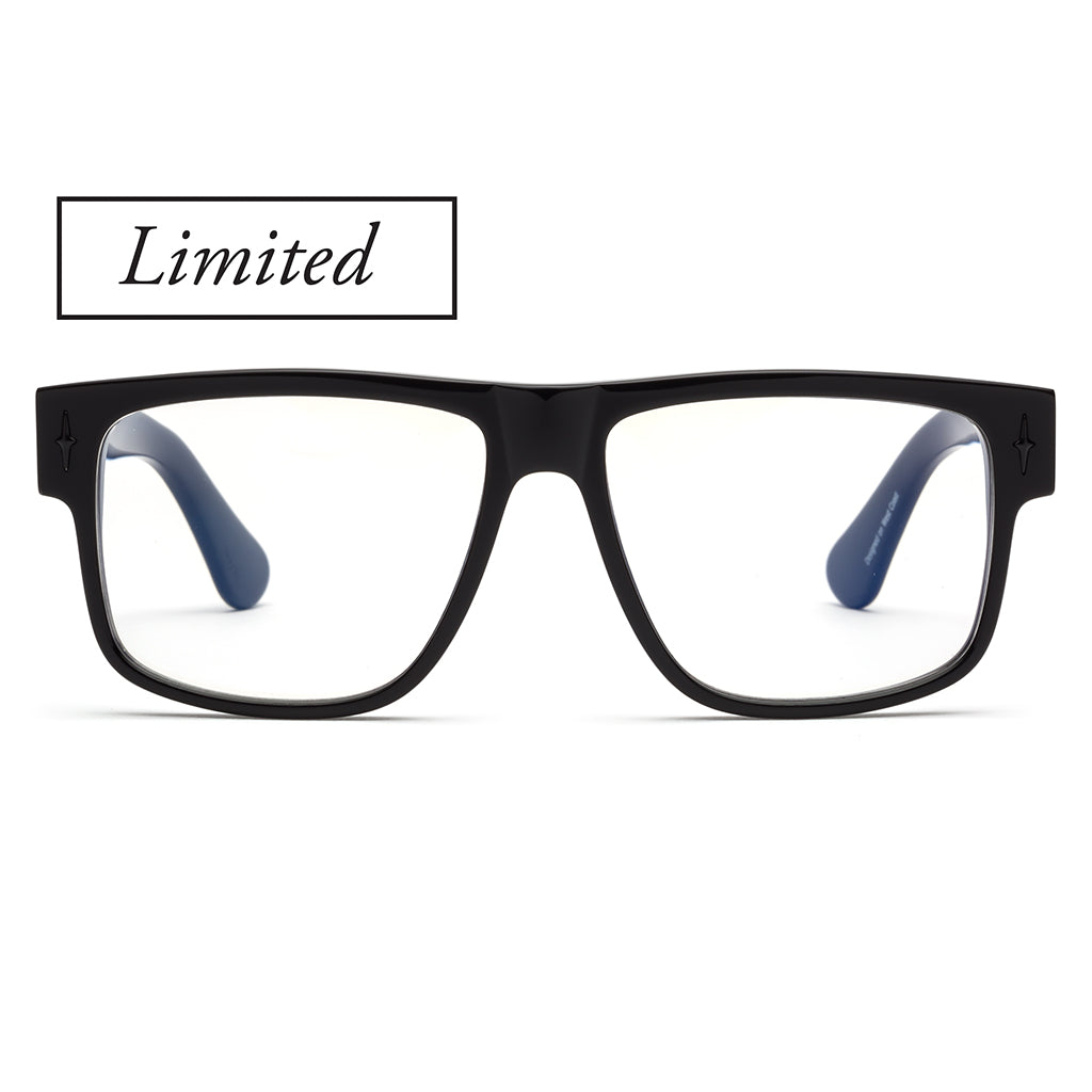 Caddis Mister Cartoon Gloss Black Blue Light Blocking Reading Glasses