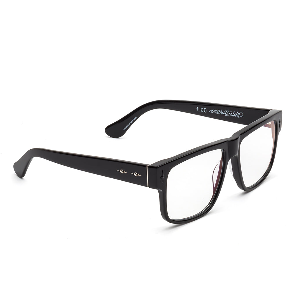 Caddis Mister Cartoon Gloss Black Blue Light Blocking Reading Glasses