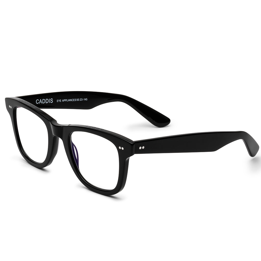 Caddis PORGY BACKSTAGE Gloss Black Blue Light Blocking Reading Glasses