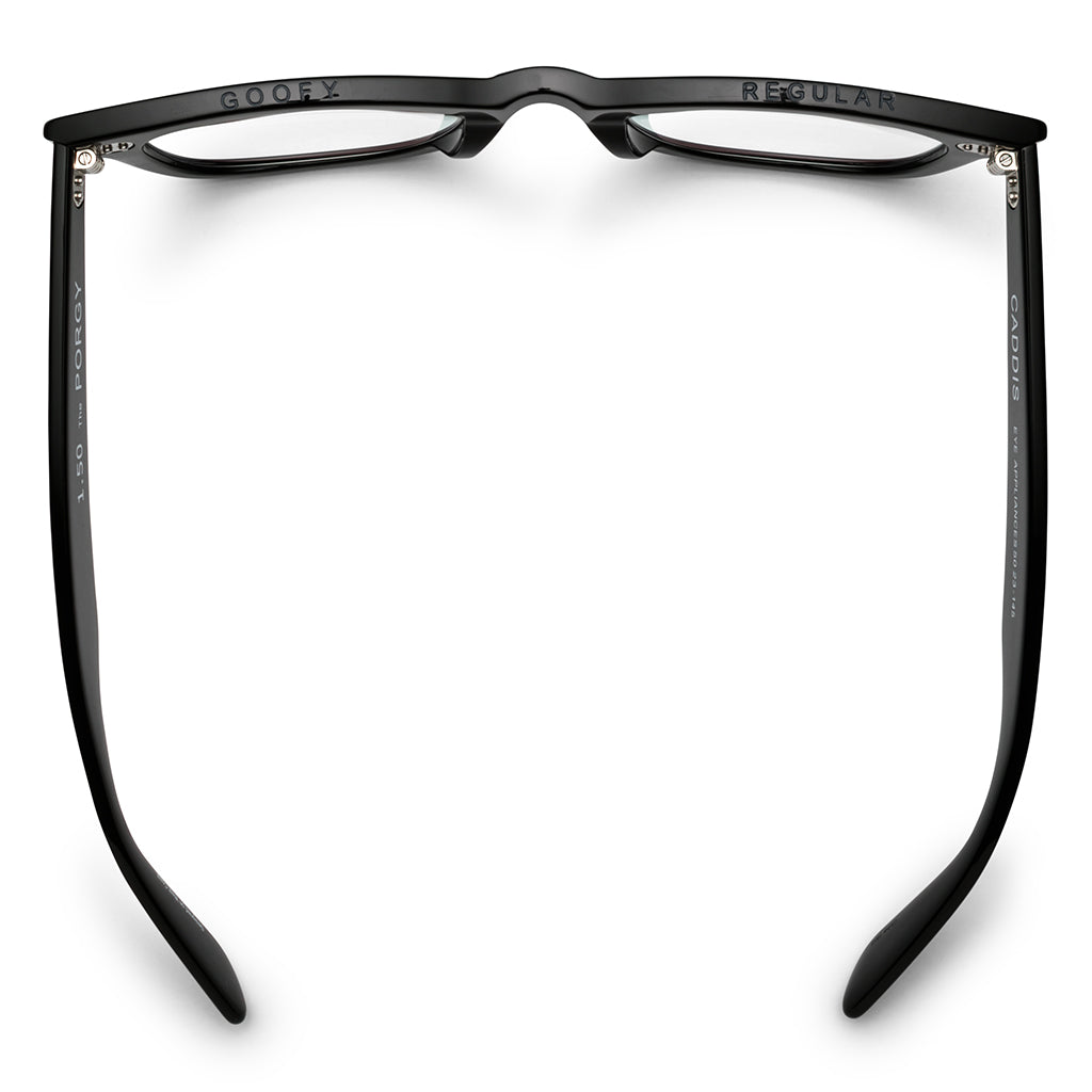 Caddis PORGY BACKSTAGE Gloss Black Blue Light Blocking Reading Glasses