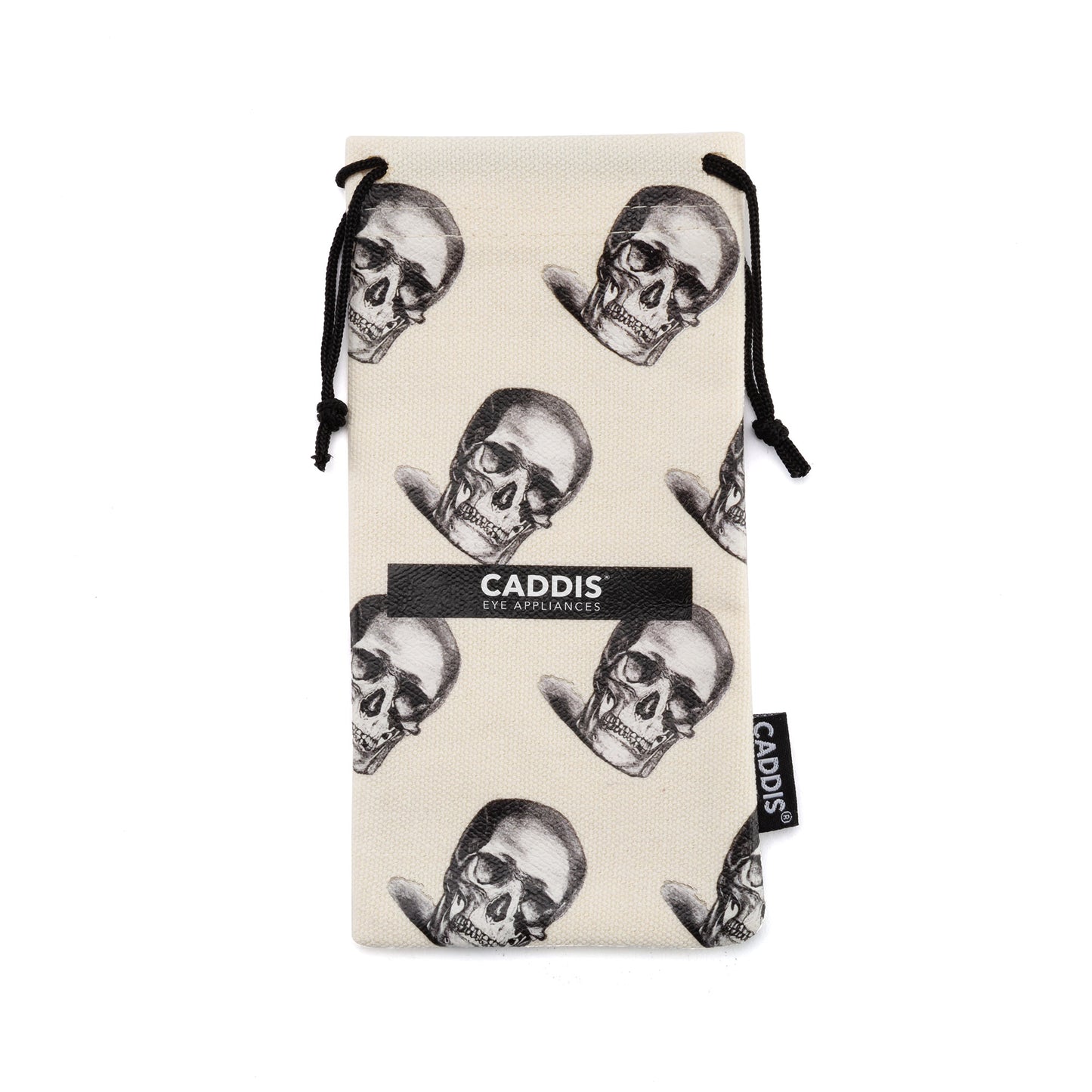 Organic Linen Eyewear Pouch Human Skull