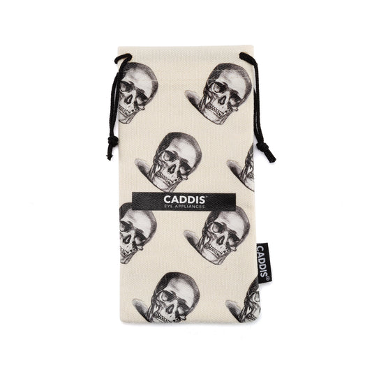 Organic Linen Eyewear Pouch Human Skull