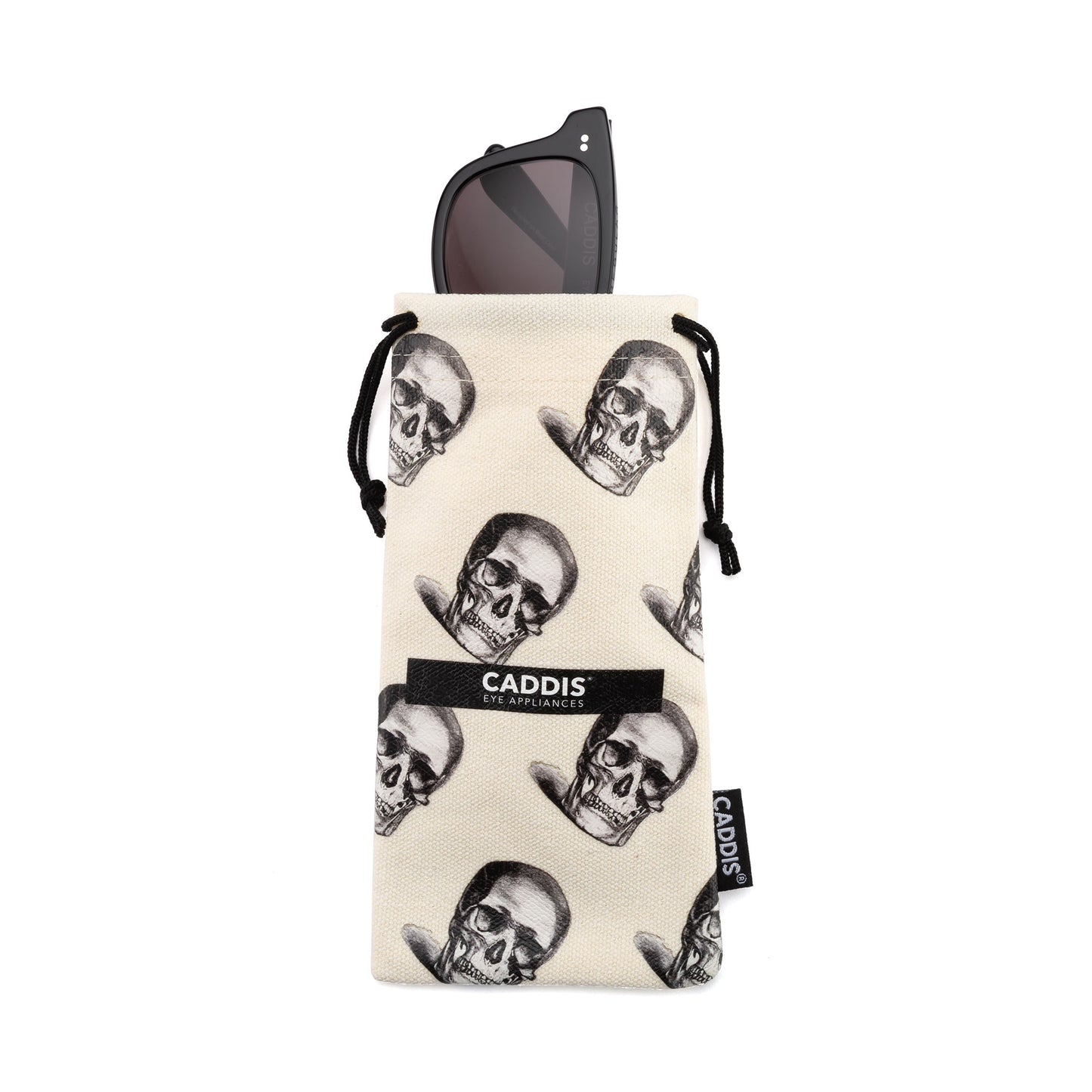 Organic Linen Eyewear Pouch Human Skull
