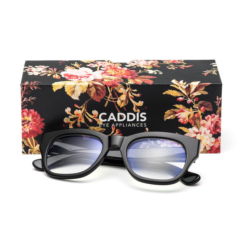 Caddis MIKLOS Gloss Black Blue Light Blocking Reading Glasses