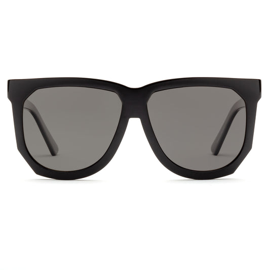 lL-Mare Polished Black Tide Sunglasses - Grey Lens
