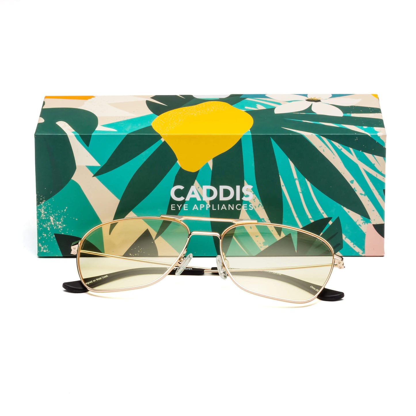Caddis Hooper Gold Blue Light Blocking Reading Glasses
